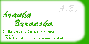 aranka baracska business card